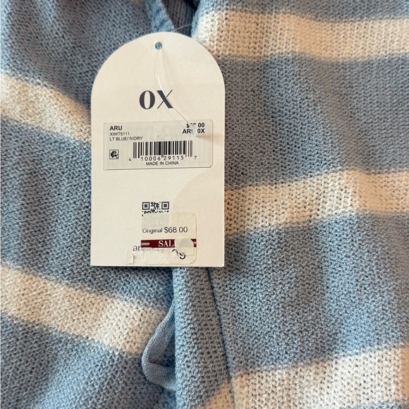 ARULA Light Blue and White Striped Cardigan Junior Sizing - Picture 4 of 5